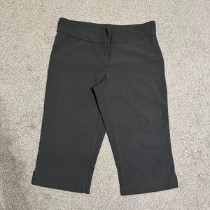 Reitmans Size 13 Dark Olive Grey Gray Dress Short Capri Pants
